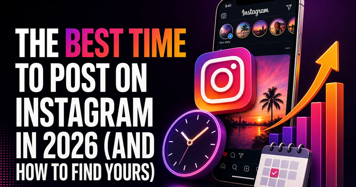 The Best Time to Post on Instagram in 2026 (And How to Find Yours) BoostHill guide titled Best Time to Post on Instagram, showing a weekly heatmap of engagement times
