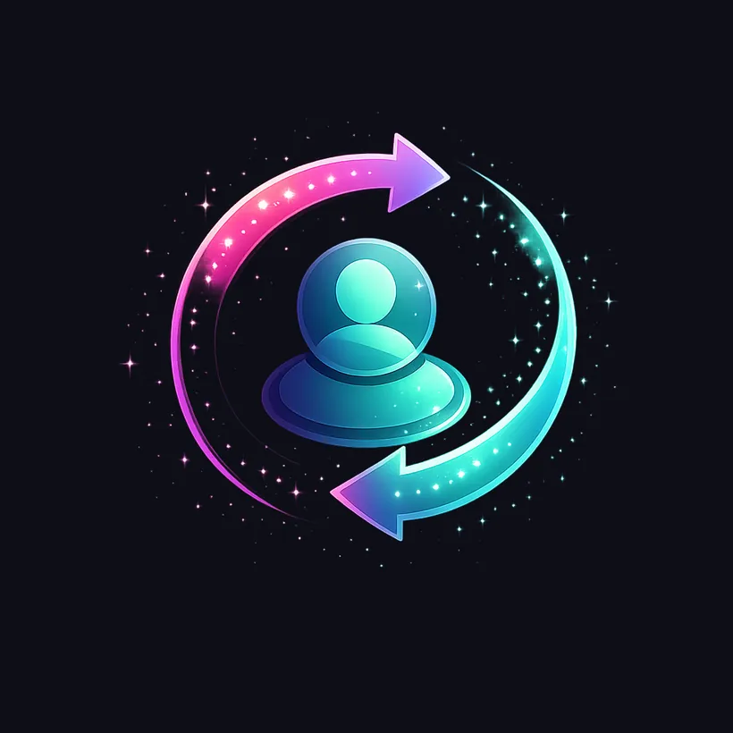 Refill guarantee — followers replenished in a loop around a profile avatar